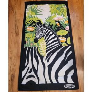 Vtg 1989 Zebra Beach Towel T&J Vestor Italy Design Renaissance Brazil READ